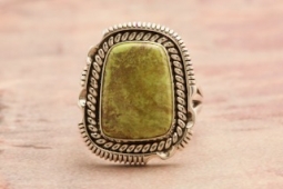 Artie Yellowhorse Genuine Gaspeite Sterling Silver Ring